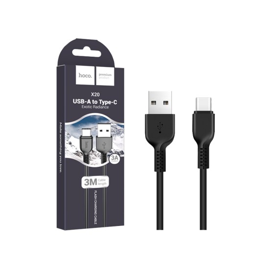 Hoco Charging Cable X20 Flash Type-C 3M Black